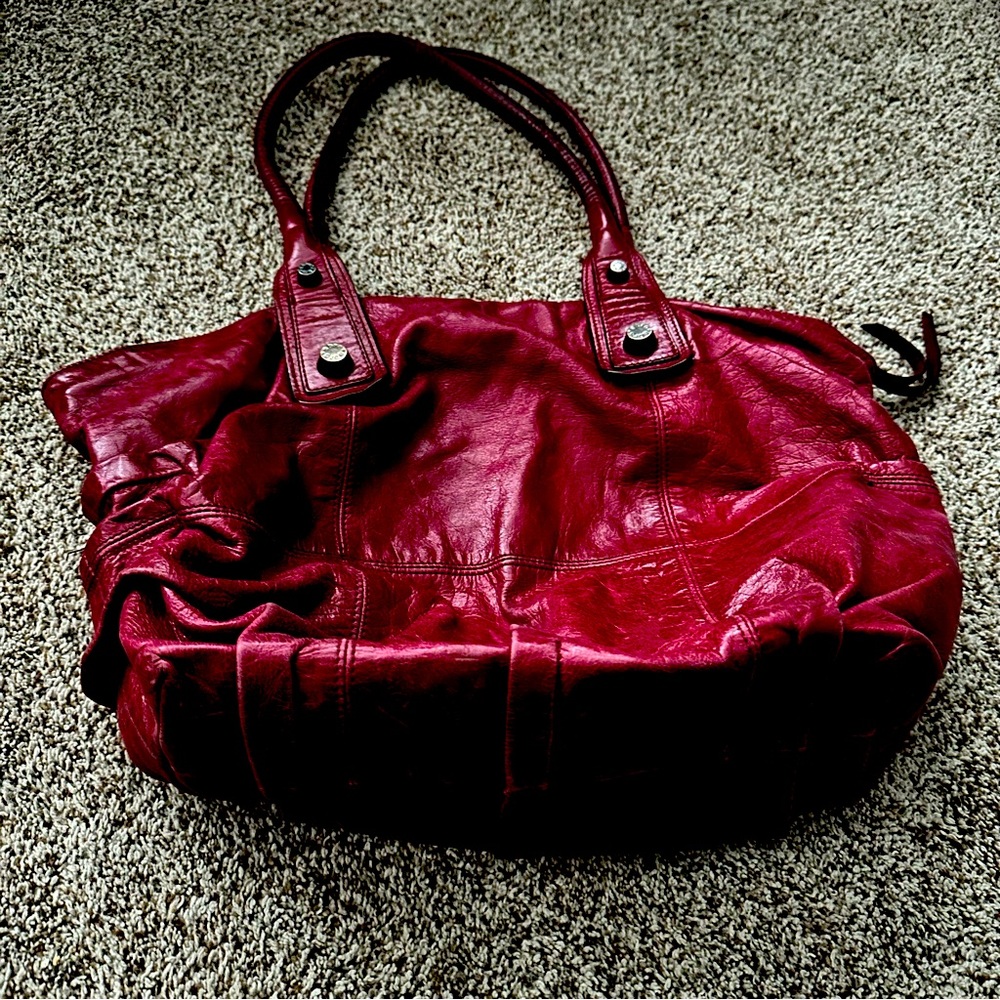 Gently used real Italian leather shoulder bag